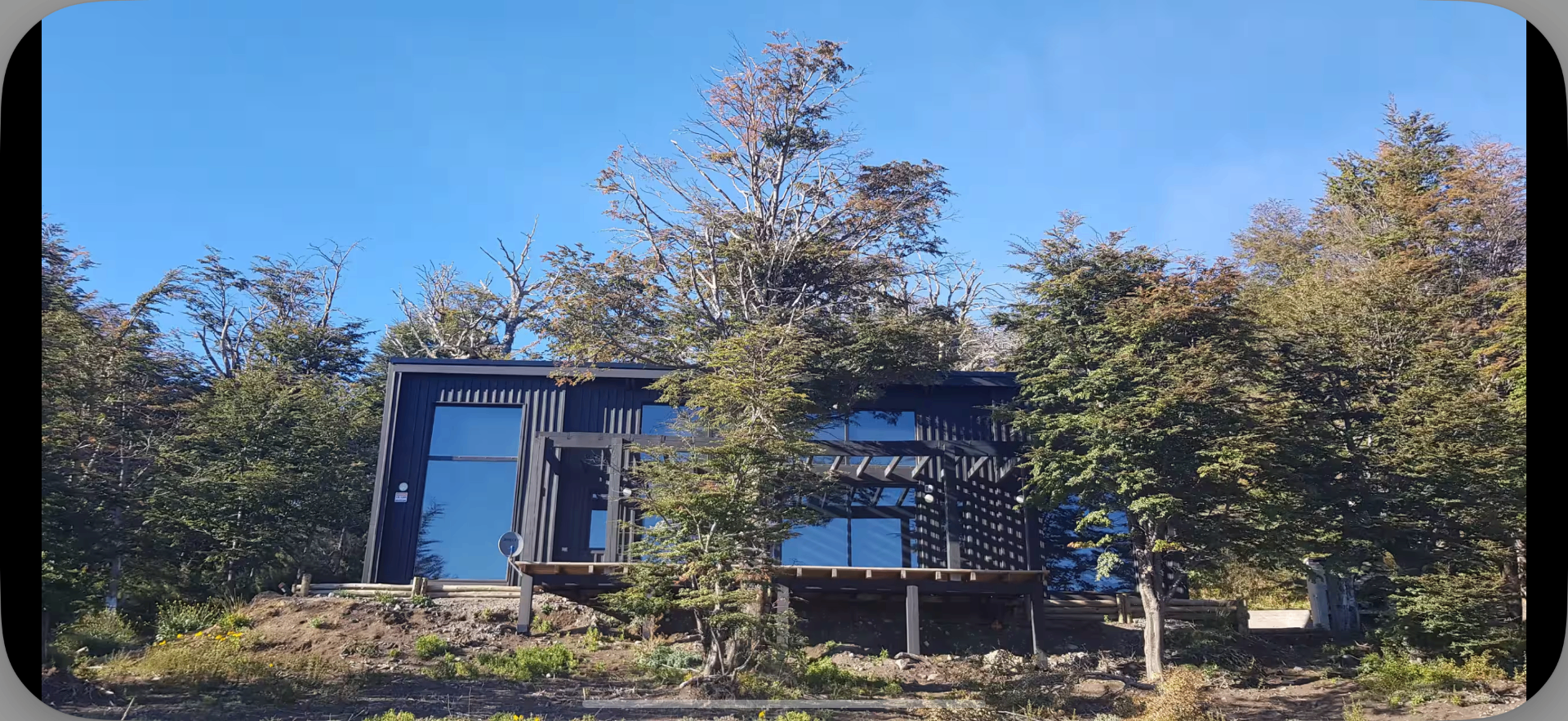 Fachada do chalé em San Martín de los Andes
